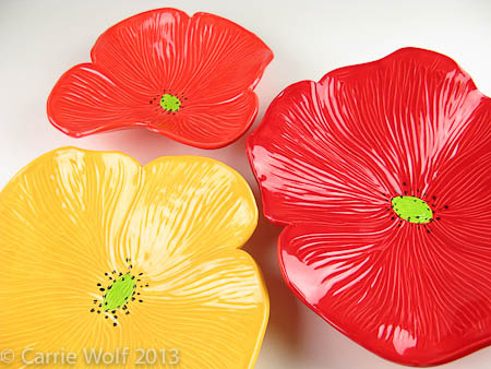 Wolf Art Glass Ceramic Poppy Wall Art Collection