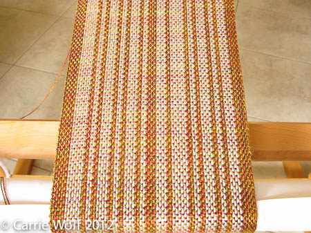 Carrie Wolf - Rigid Heddle Weaving Pattern - Silver Birch Trees in Autumn Scarf