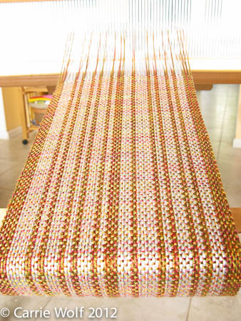 Carrie Wolf - Rigid Heddle Weaving Pattern - Silver Birch Trees in Autumn Scarf