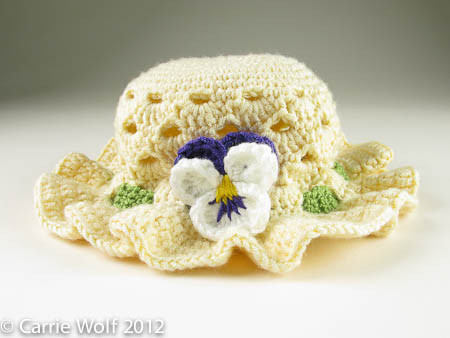 Carrie Wolf - Toddler Easter Crochet Bonnet with Pansy