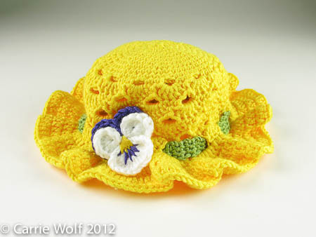 Carrie Wolf - Toddler Easter Crochet Bonnet with Pansy