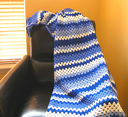 Blue Crochet Afghan - Dean's