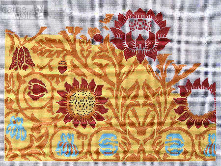Carrie Wolf Needlepoint, William Morris Sunflower Design