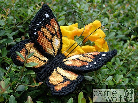 Carrie Wolf Needlepoint, Monarch Butterfly Design