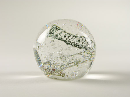 Crochet Silver Wire Glass Paperweight