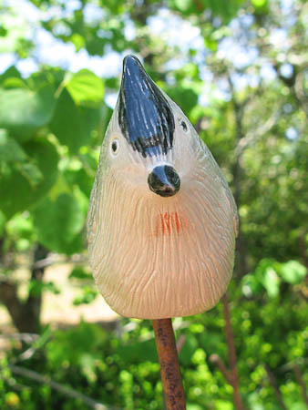 Black Crested Titmouse Pottery Bird Art Sculpture