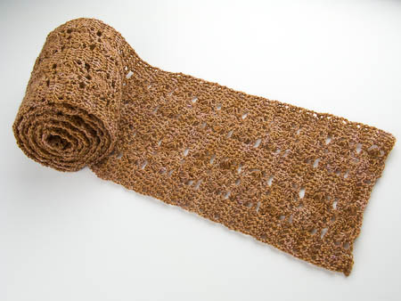 nutmeg merino wool crochet scarf