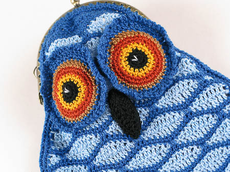 Crochet Blue Owl Purse