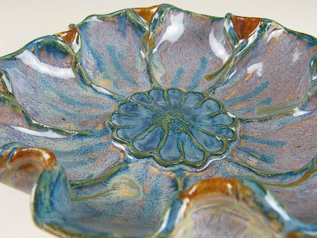 Carrie's first pottery flower bowl