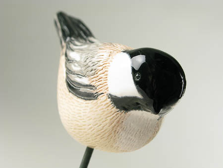 Pottery Song Bird Black Capped Chickadee